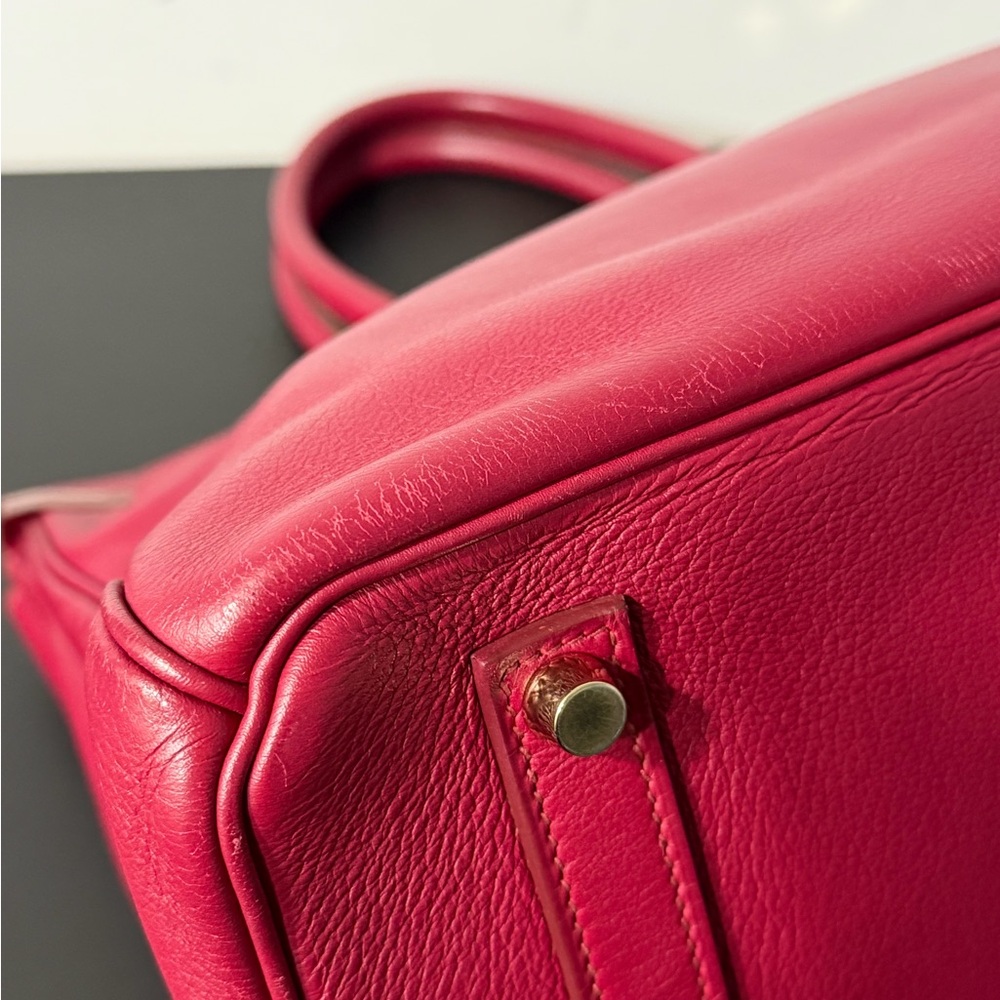 Authentic Hermes’ rouge roubis birkin 35 - Picture 9 of 13